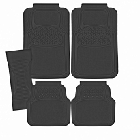 @Коврик салона SKYWAY Snow-1 5пр. Полиур.с ковр.вст. Черный (п:73,5*50см, с:60*23см, з:48,5*48,5см)